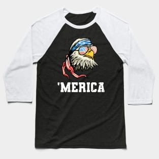 4th of July Merica USA Flag Bald Eagle Patriotic Veteran Baseball T-Shirt